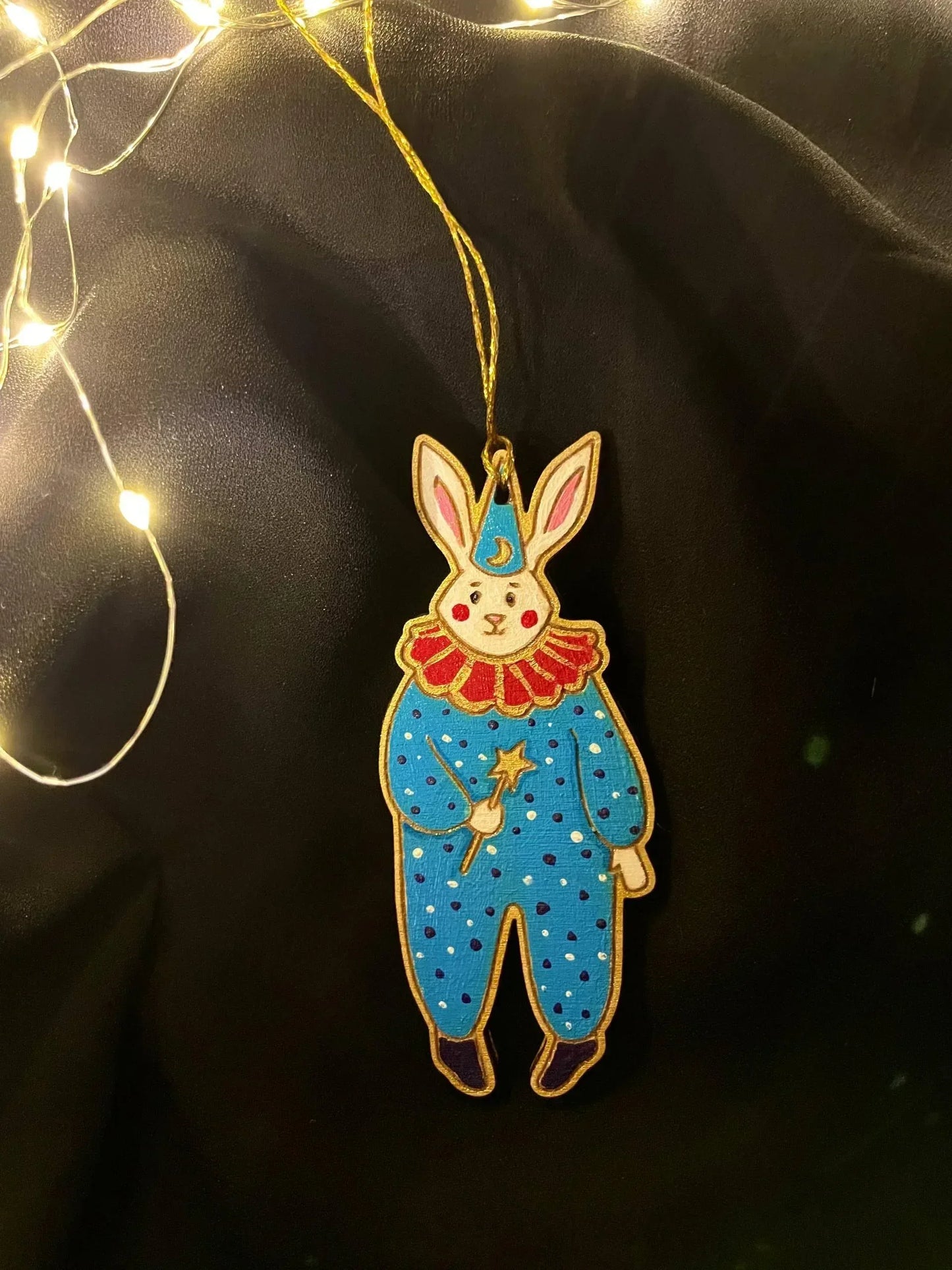 Magic Bunny - Hand-Painted Wooden Ornament - My Moonbird