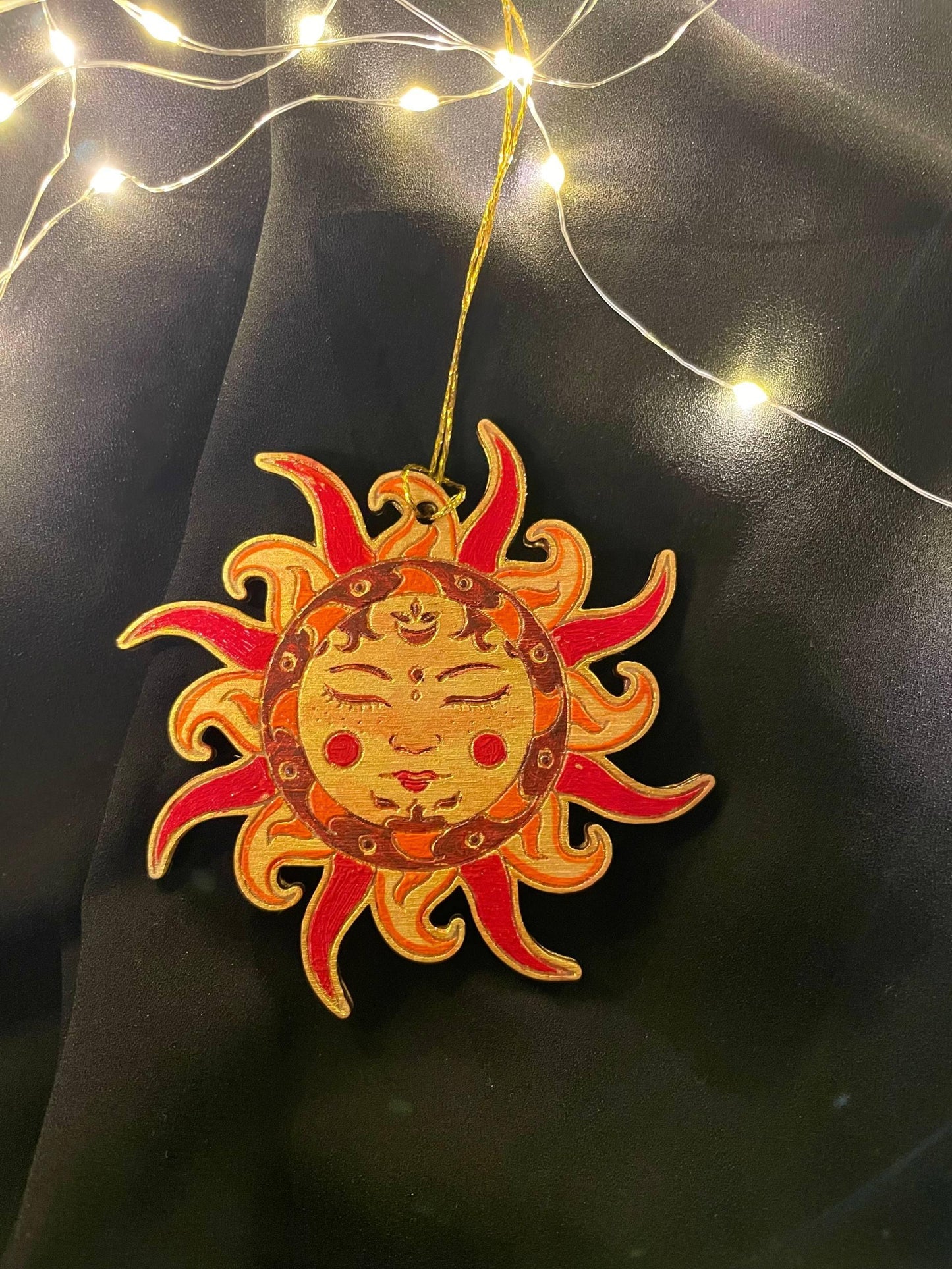 Sun Spirit - Hand-Painted Wooden Ornament - My Moonbird