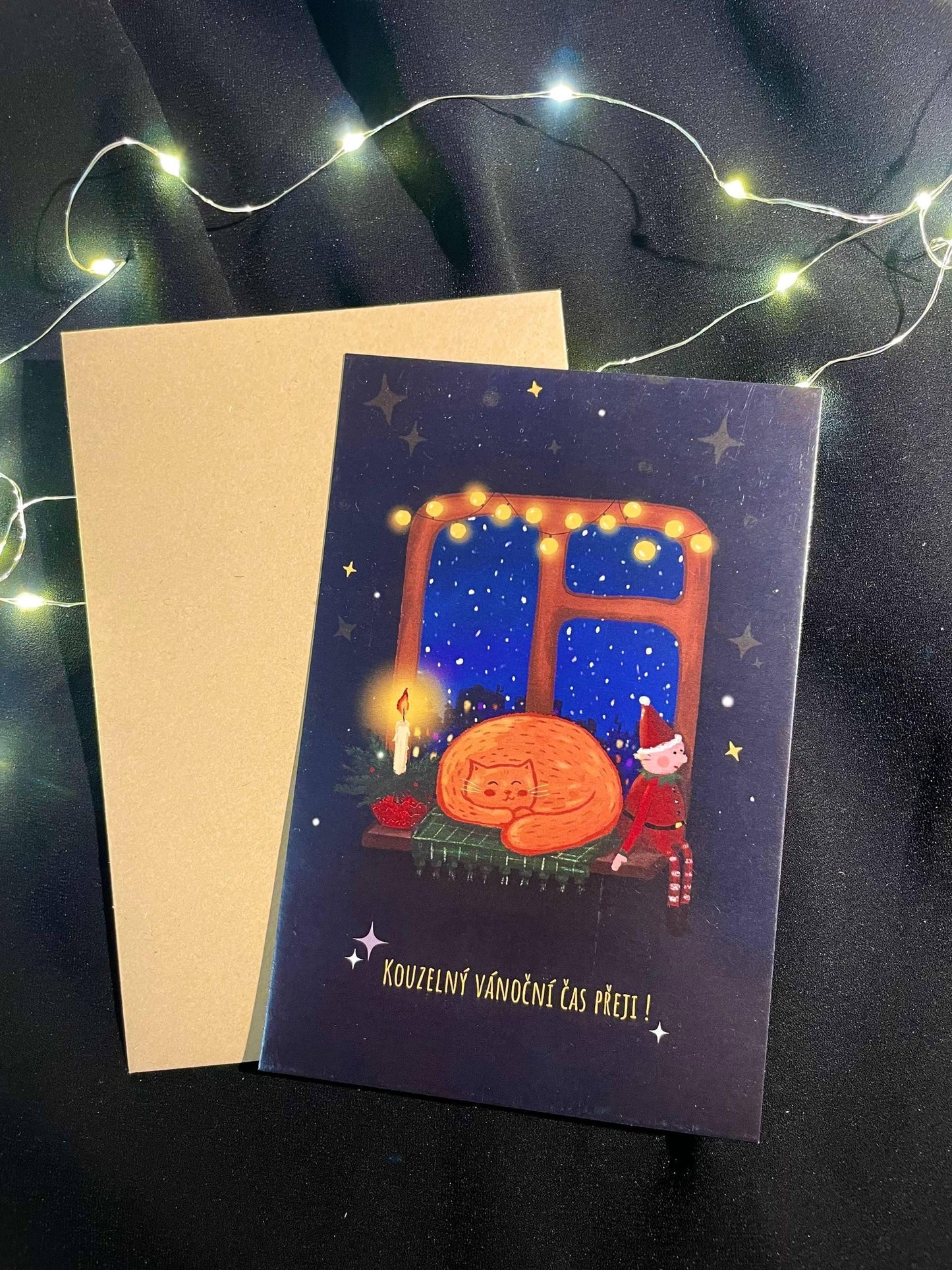 Ginger Cat - Christmas Postcard - My Moonbird