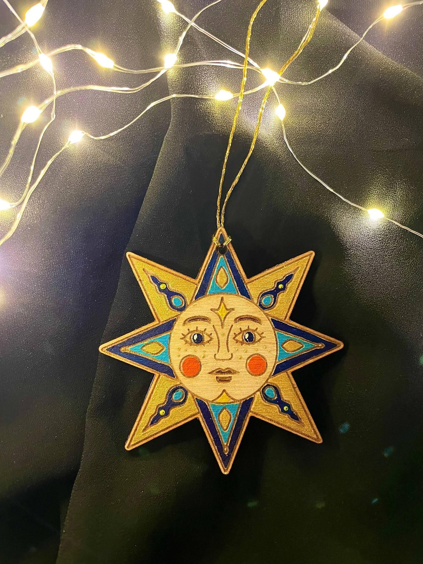 Celestial Star - Hand-Painted Wooden Ornament - My Moonbird